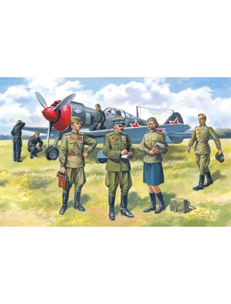 ICM - 1/48 Soviet Air Force Pilots and Ground Personnel (1943-1945) (7 figures - staff officer, 2 pilots, 3 mechanics, military 