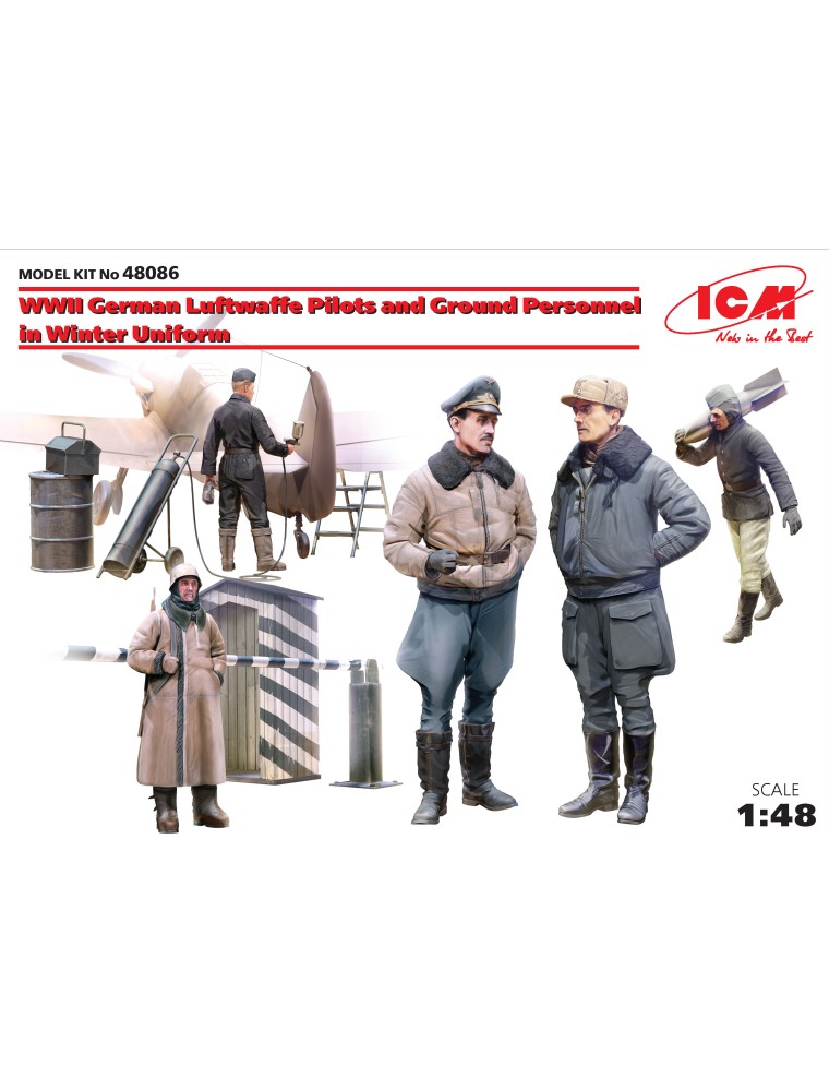 ICM - 1/48 WWII German Luftwaffe Pilots and Ground Personnel in Winter Uniform (5 figures)