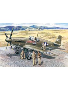 ICM - 1/48 Mustang P-51B with USAAF Pilots and Ground Personnel