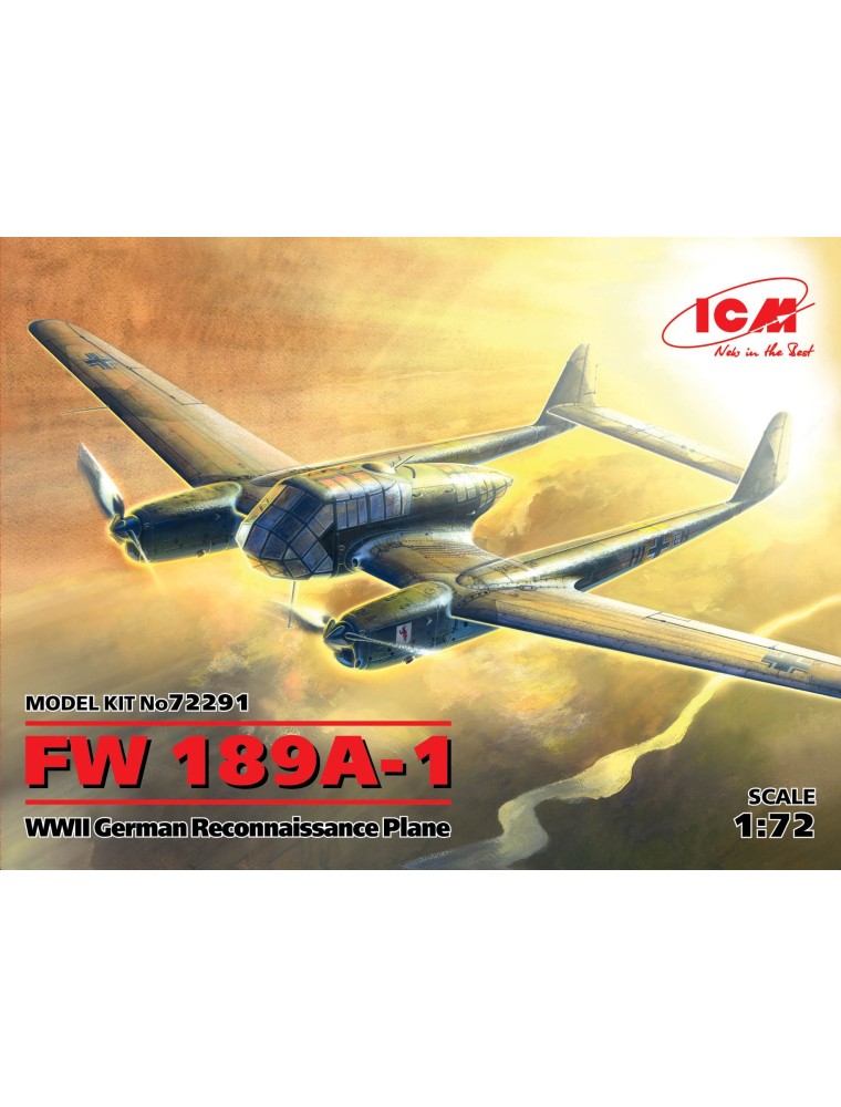 ICM - 1/72 FW 189A-1, WWII German Reconnaissance Plane (100% new molds)