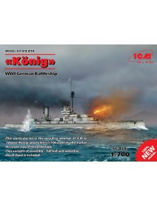 ICM - 1/700 Konig, WWI German Battleship, full hull and waterline (100% new molds)