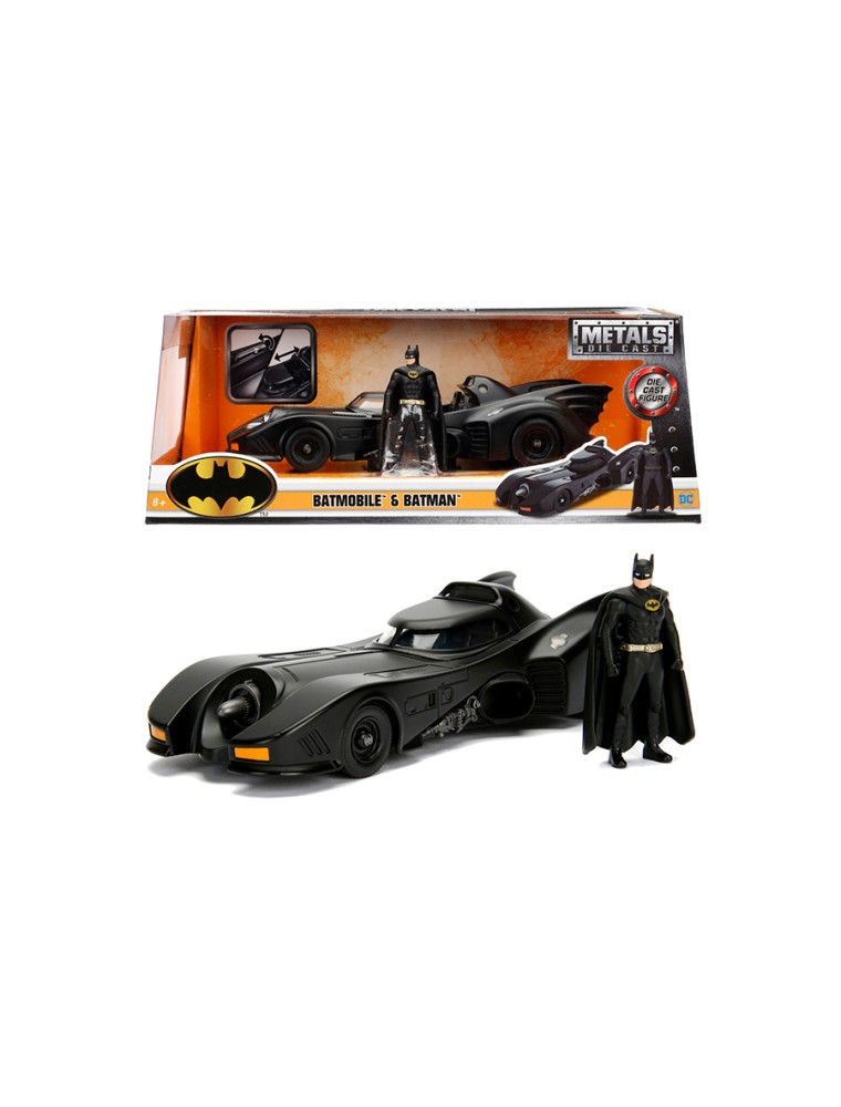 JADA - Batman Batmobile del 1989 in scala 1:24 con personaggio di Batman in die cast