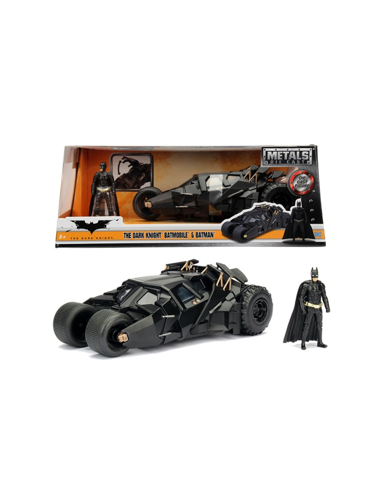 JADA - Batman The Dark Knight Batmobile in scala 1:24 con personaggio di Batman in die cast