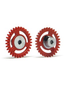 NSR - 2mm Anglew Soft Plastic Gear 31t Red with Aluminium Hub 16''