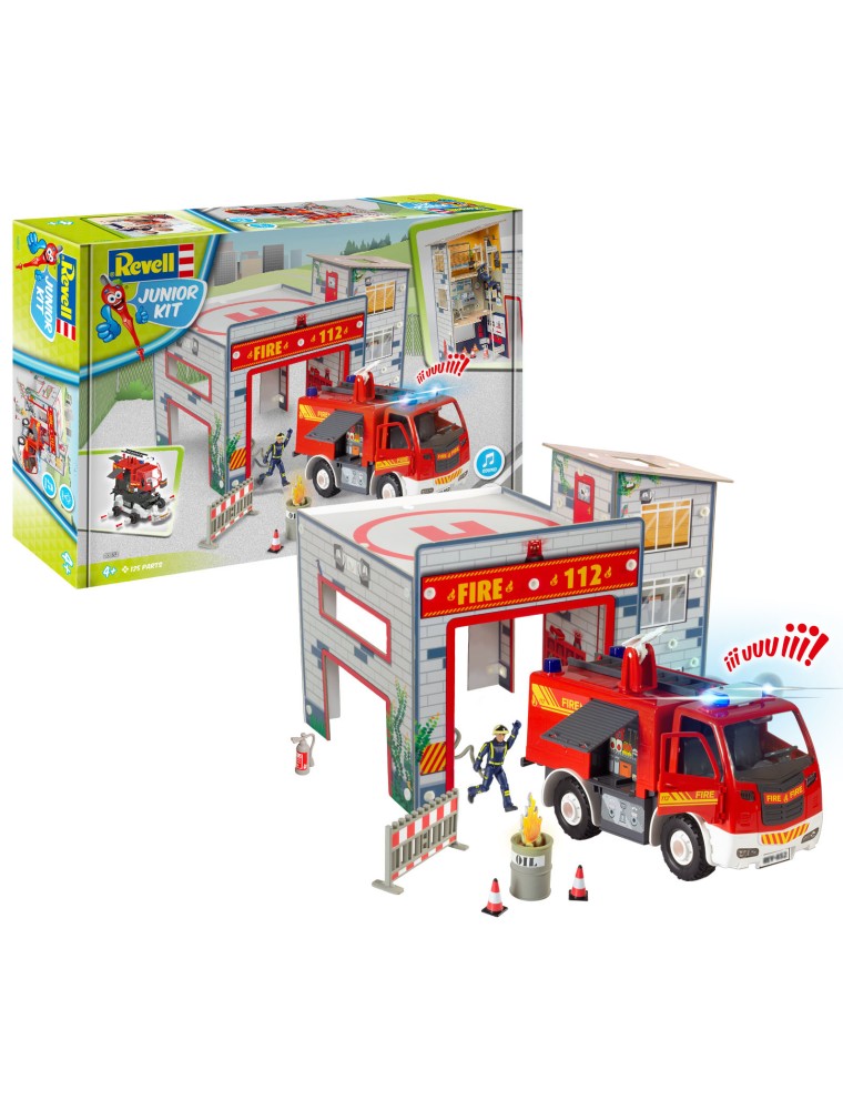 REVELL - 1/20 JUNIOR KIT Playset Fire Truck & Fire Station