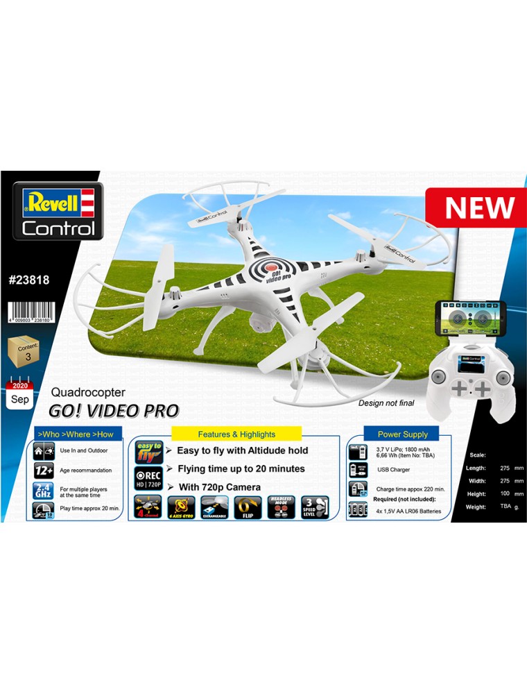 REVELL - RC Quadcopter Go! Video Pro