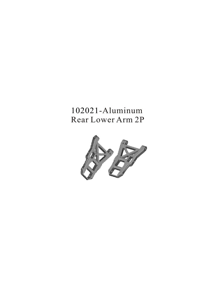 RADIOKONTROL - RKO ALUMINIUM REAR LOWER SUS. ARM 2PZ (CODICE ALTERNATIVO: 102221)