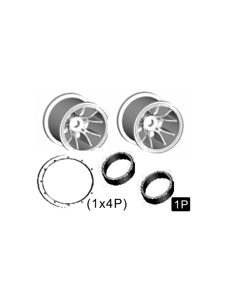 RADIOKONTROL - RKO WHEEL RIMS COMPLETE 2PCS