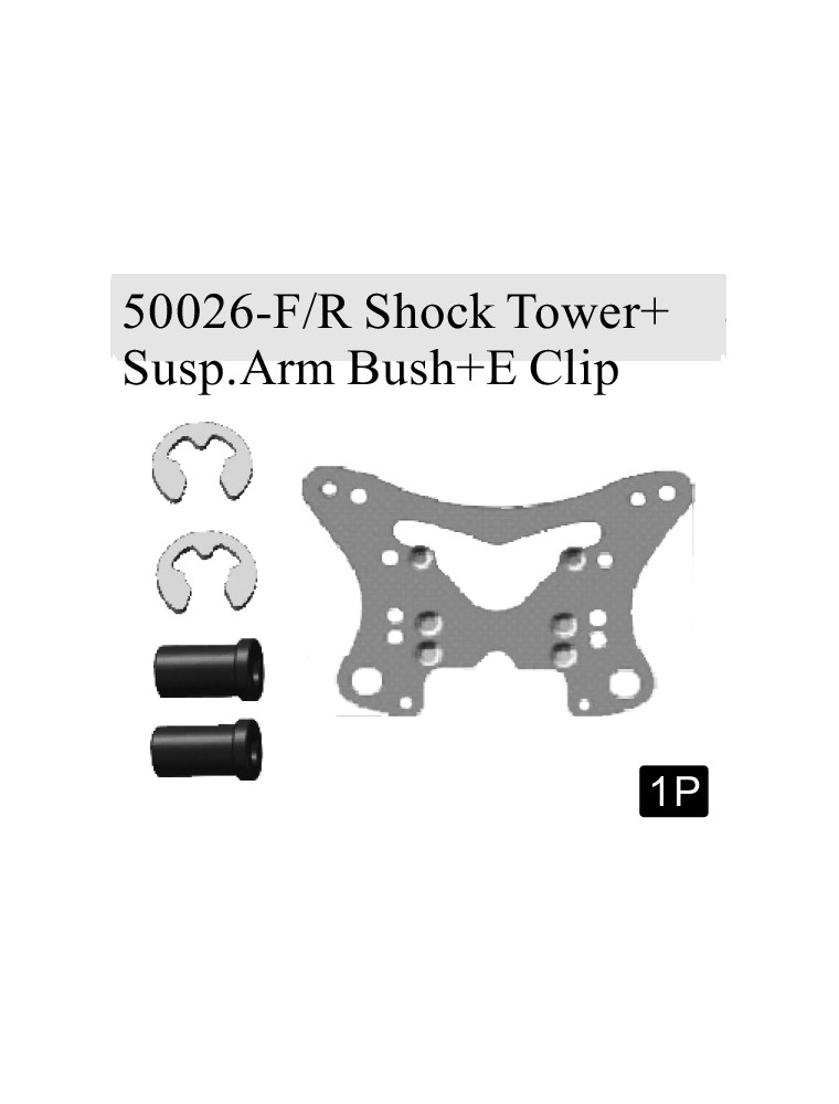 RADIOKONTROL - RK F/R Shock tower+suspension arm bush+e-clips