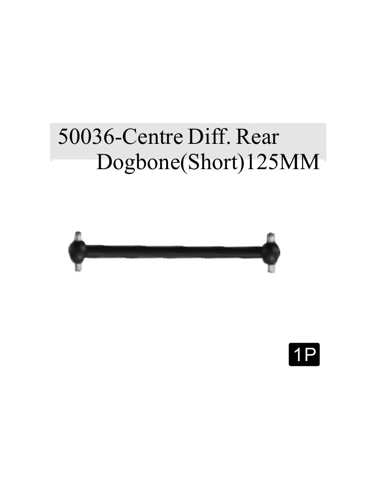 RADIOKONTROL - RK Center diff. rear dogbone short 123 mm