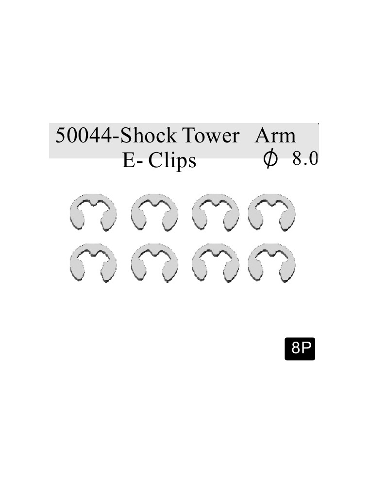 RADIOKONTROL - RK Shock tower arm e-clips 8.0