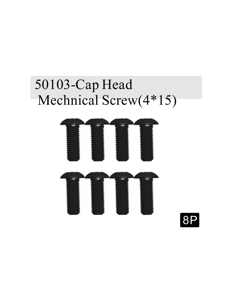 RADIOKONTROL - RK Cap head mechnical screw (4*15) 8 pc