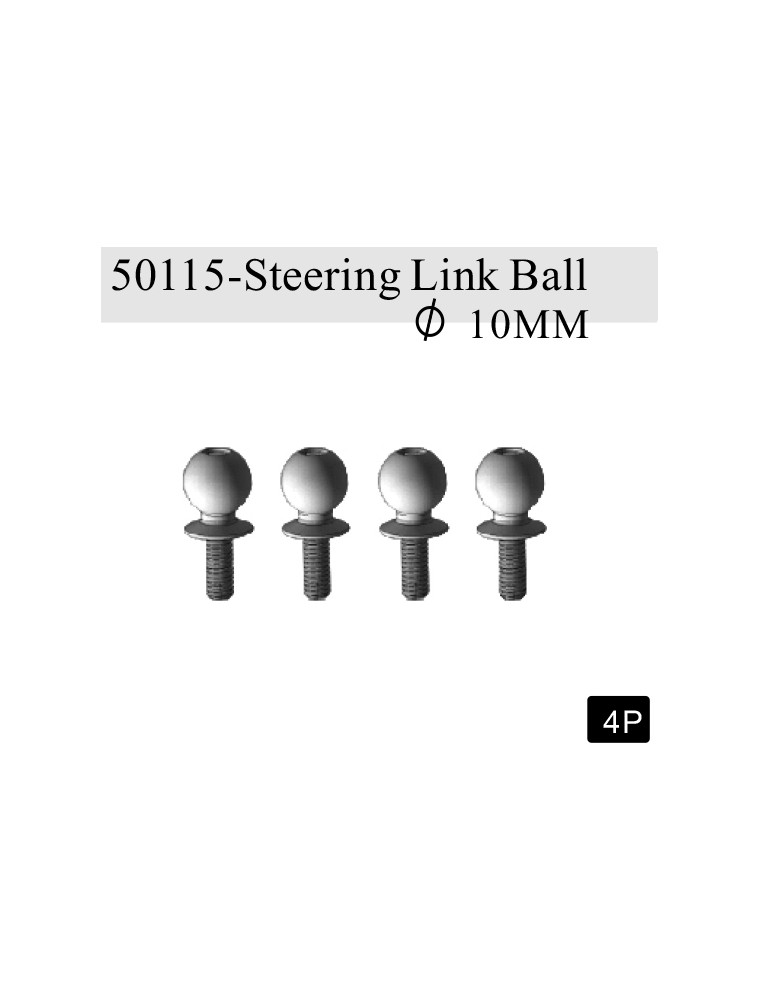 RADIOKONTROL - RK Steering link ball 10mm (4 pc)