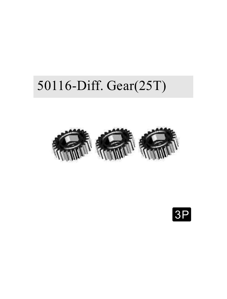 RADIOKONTROL - RKO DIFF.GEAR (25T) 3PCS