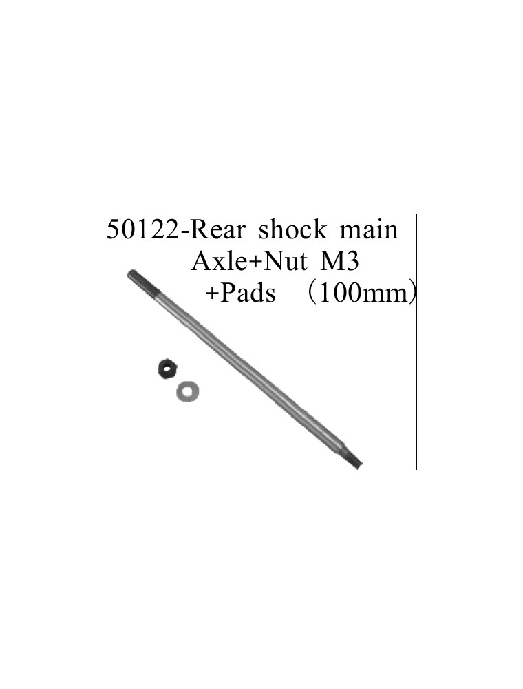 RADIOKONTROL - RKO FRONT SHOCK MAIN AXLE + NUT M3 + PADS (100MM)