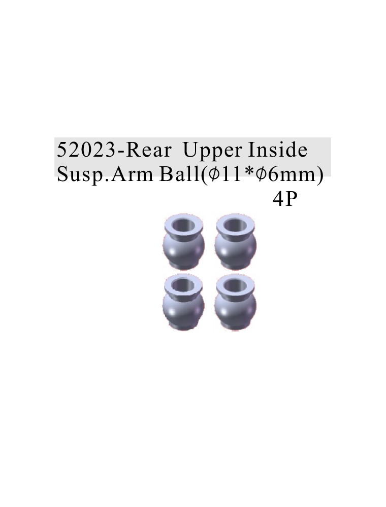 RADIOKONTROL - RK Rear Upper Inside Susp. Arm Ball (4 p.)