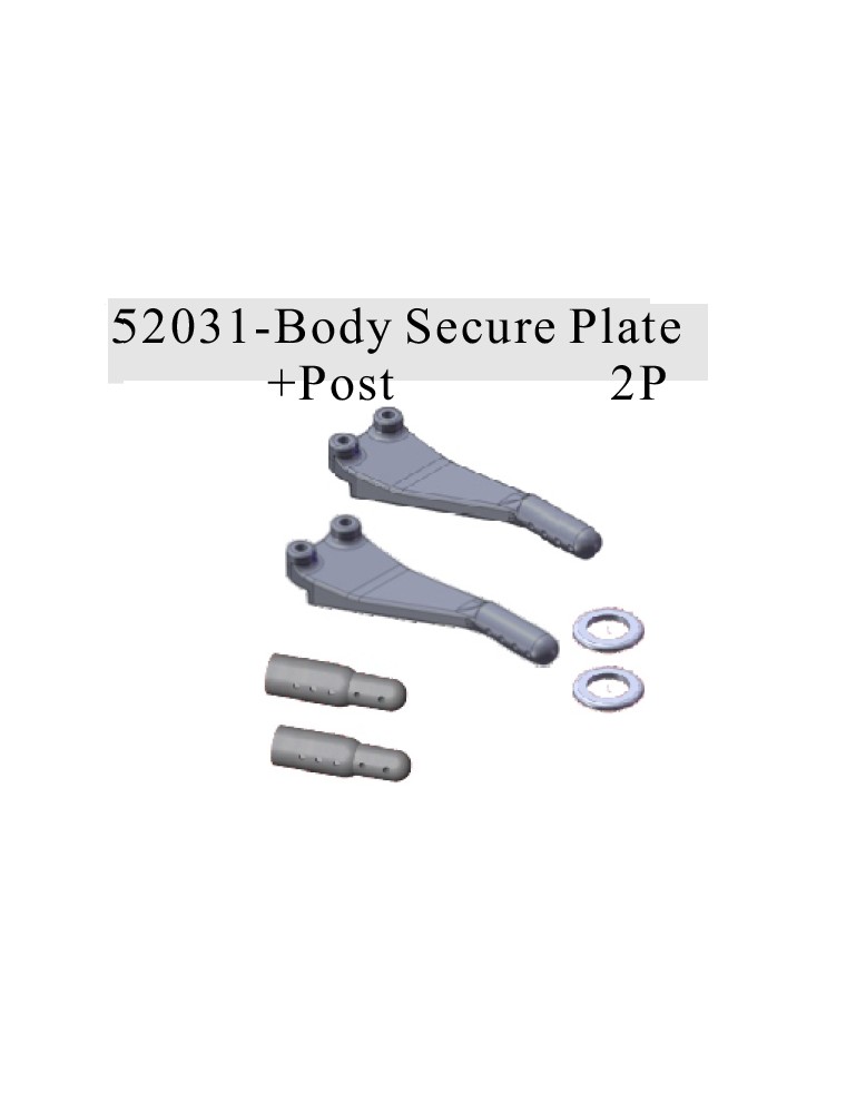 RADIOKONTROL - RK Body Secure Plate+post (2 pc)