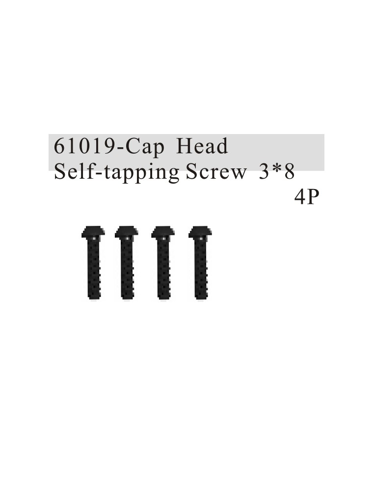 RADIOKONTROL - RK Cap head self-tapping screw 3*8 (4 pc)