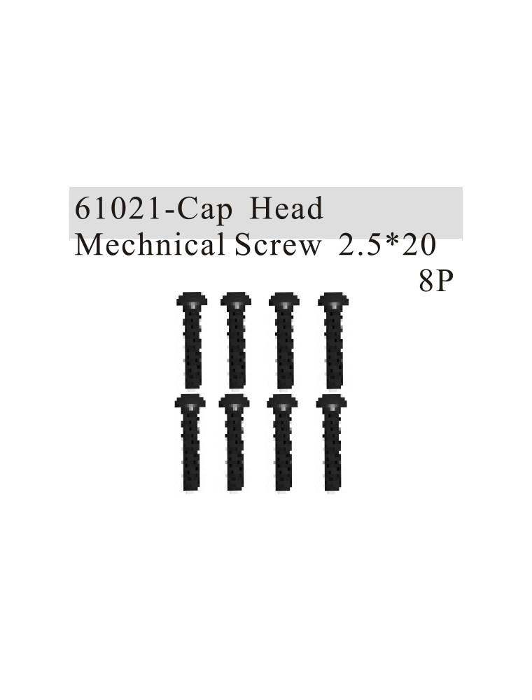 RADIOKONTROL - RK Cap head mechnical screw 2.5*20 (8 pc)