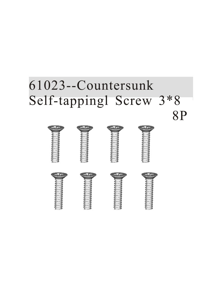 RADIOKONTROL - RK Countersunk self-tapping screw 3*8 (8 pc)