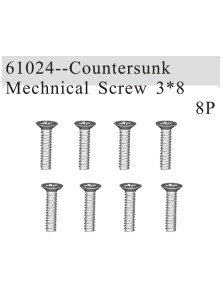 RADIOKONTROL - RK Countersunk mechnical screw 3*8 (8 pc)