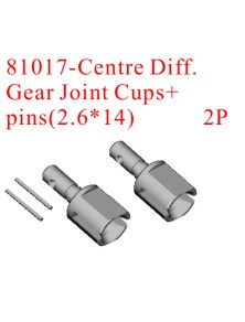 RADIOKONTROL - RK Centre diff. gear joint cups+pins (2.6*14) 2 pc