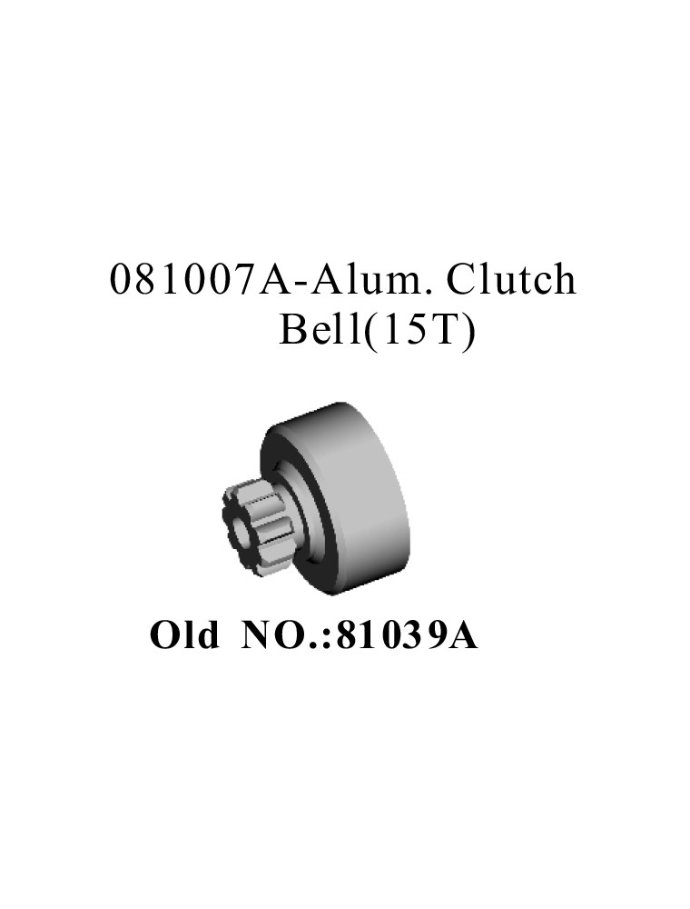 RADIOKONTROL - RK Aluminium clutch bell (15T)