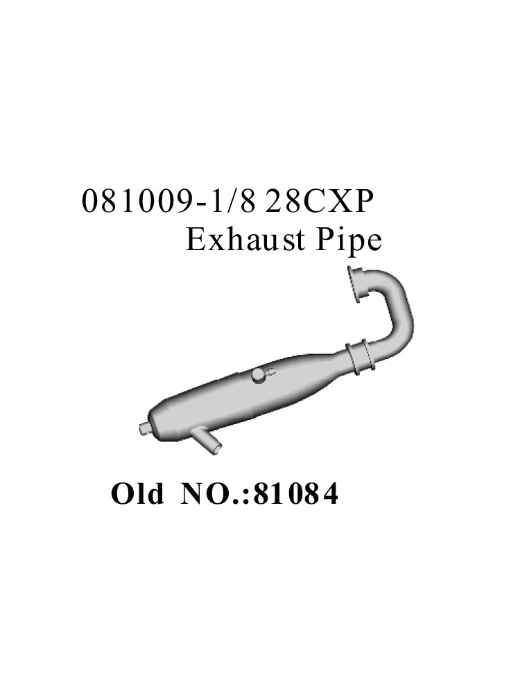 RADIOKONTROL - RKO 1/828CXP SH EXHAUST PIPE