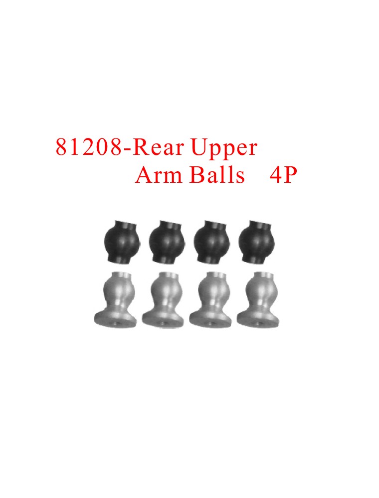 RADIOKONTROL - RK Rear upper arm balls (4 pc)