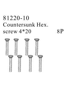 RADIOKONTROL - RK Countersunk hex. screw 4*20 (8 pc)