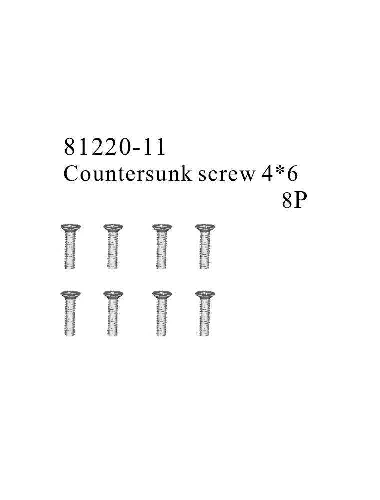 RADIOKONTROL - RK Countersunk screw 4*6 (8 pc)