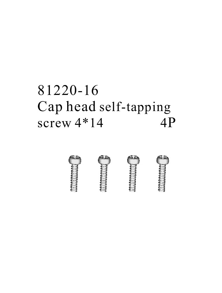 RADIOKONTROL - RK Cap head self-tapping screw 4*14 (4 pc)