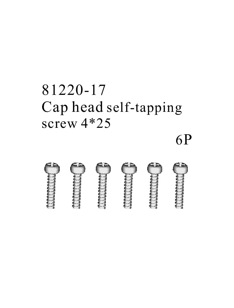 RADIOKONTROL - RK Cap head self-tapping screw 4*25 (6 pc)