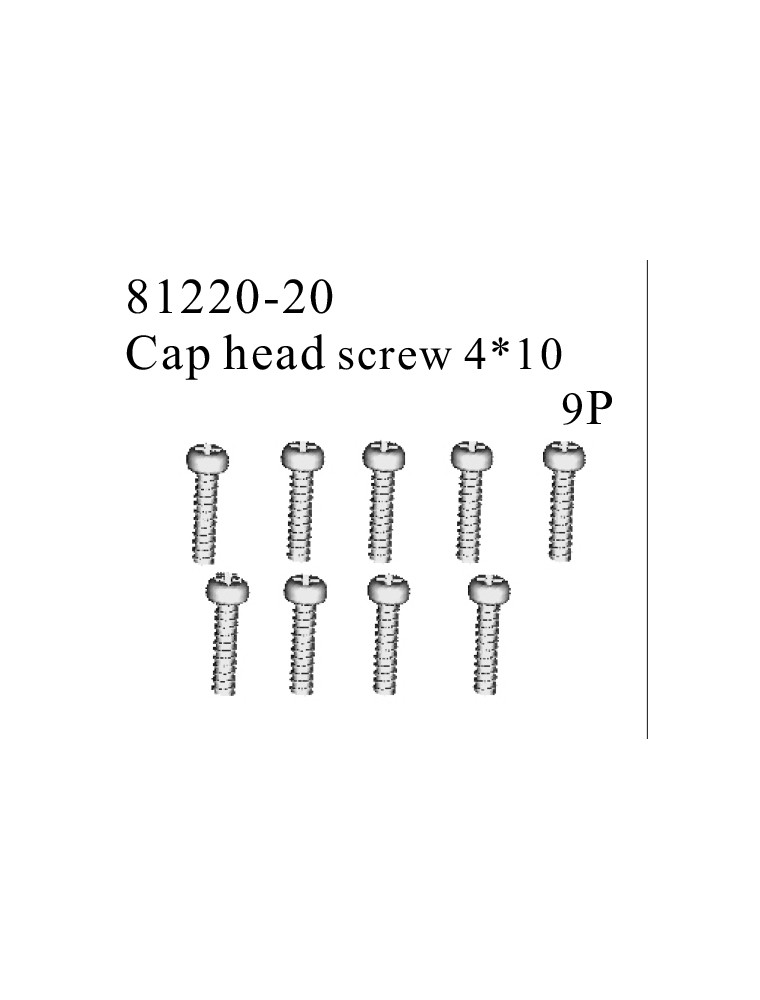 RADIOKONTROL - RK Cap head screw 4*10 (9 pc)