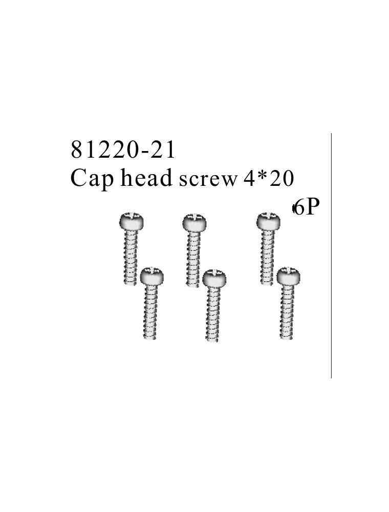 RADIOKONTROL - RK Cap head screw 4*20 (6 pc)