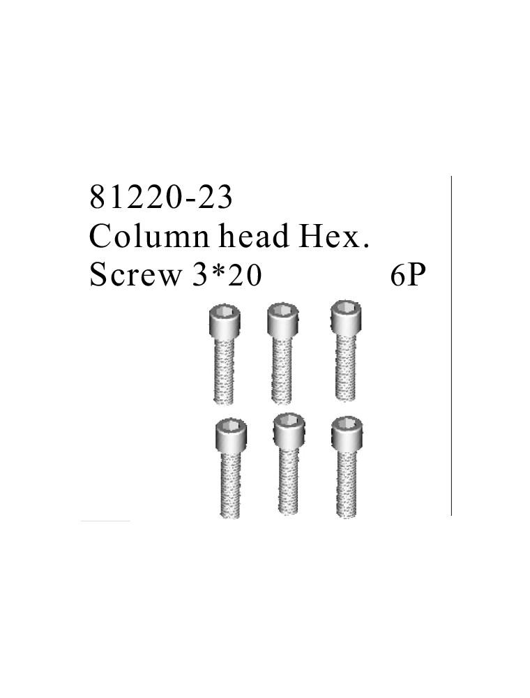 RADIOKONTROL - RK Column head hex. screw 3*20 (6 pc)