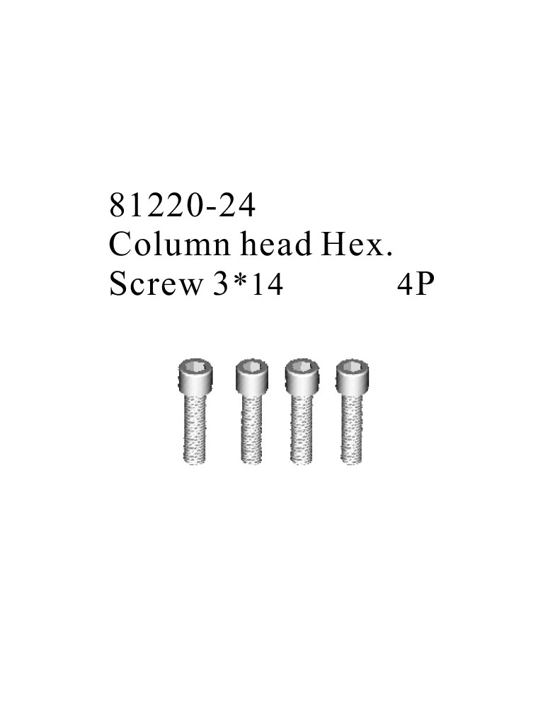 RADIOKONTROL - RK Column head hex. screw 3*14 (4 pc)