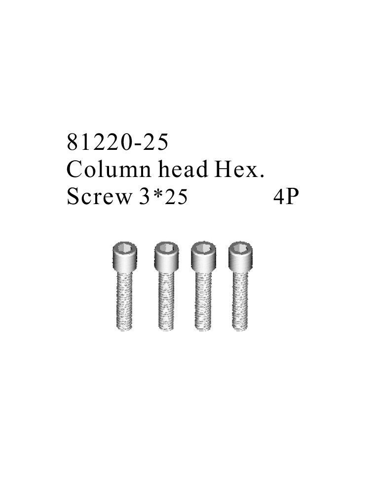 RADIOKONTROL - RK Column head hex. screw 3*25 (4 pc)