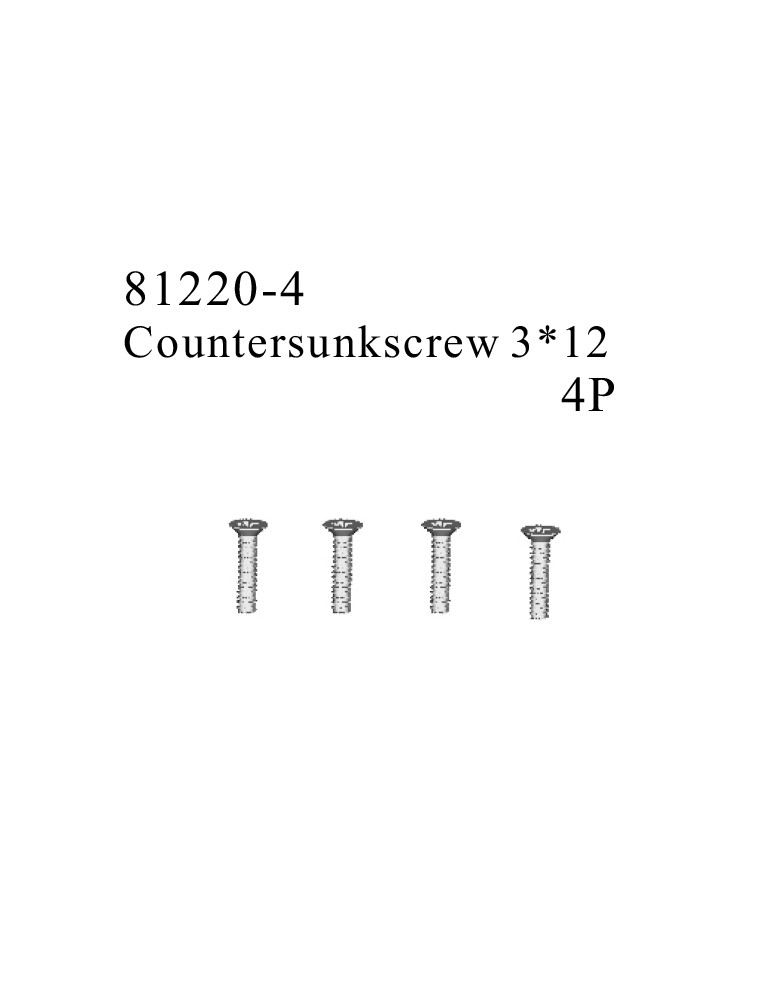 RADIOKONTROL - RK Countersunk screw 3*12 (4 pc)