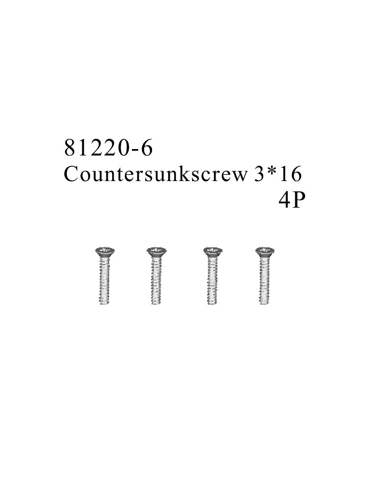 RADIOKONTROL - RK Countersunk screw 3*16 (4 pc)