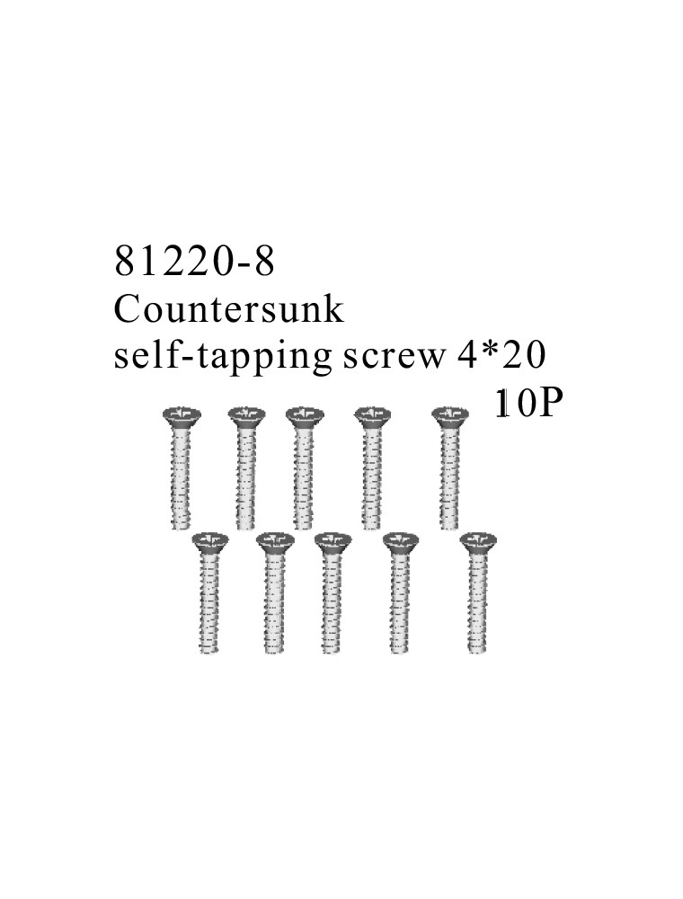 RADIOKONTROL - RK Countersunk self-tapping screw 4*20 (10 pc)