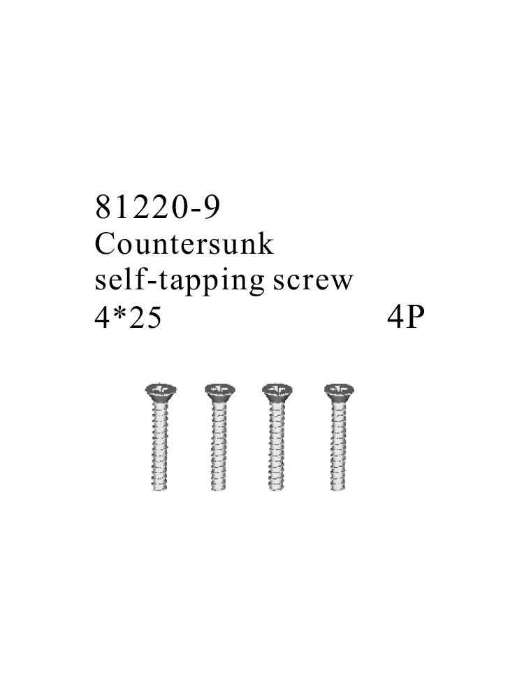 RADIOKONTROL - RK Countersunk self-tapping screw 4*25 (4 pc)