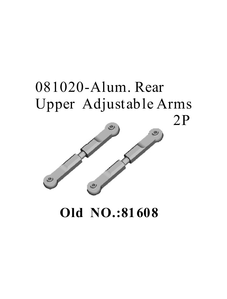 RADIOKONTROL - RK Aluminium rear upper adjustable arms (2 pc)