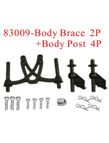 RADIOKONTROL - RK Body brace (2 pc)+body post. (4 pc)