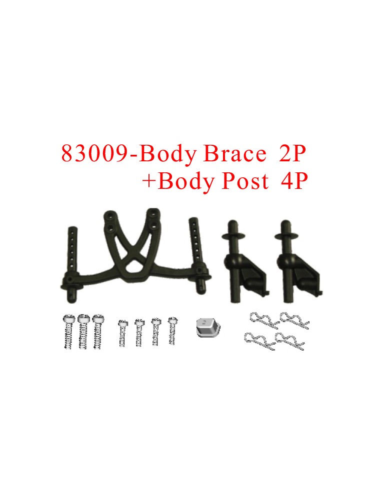 RADIOKONTROL - RK Body brace (2 pc)+body post. (4 pc)