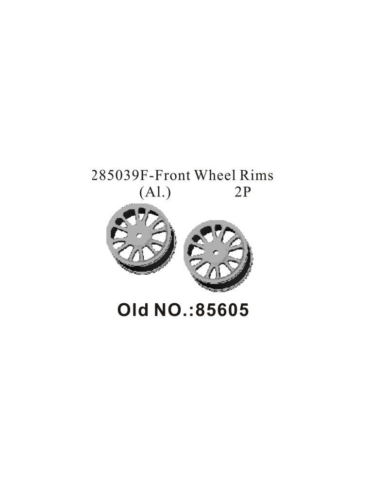 RADIOKONTROL - RK Front wheel rims aluminium (2 pc)