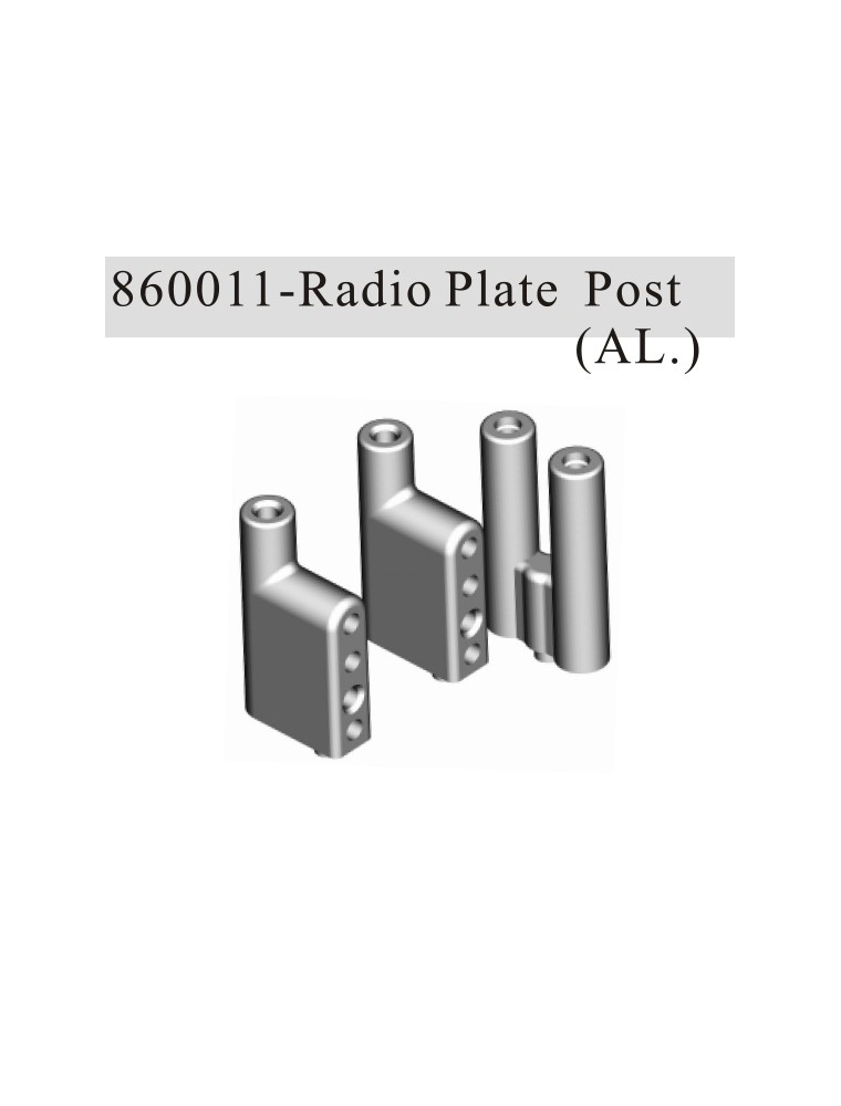 RADIOKONTROL - RK Radio plate post. aluminium