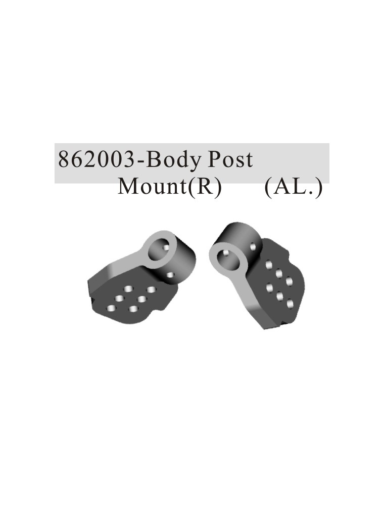 RADIOKONTROL - RK Body post. mount (R) aluminium