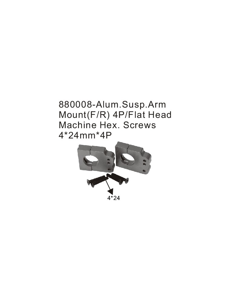 RADIOKONTROL - RK Aluminium front/rear suspension arm mount (2pc)