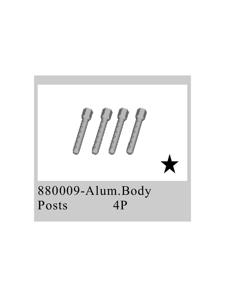 RADIOKONTROL - RK Aluminium body post. (4 pc)